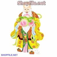 Vector ông thọ áo vàng đẹp