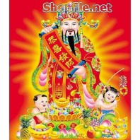 Vector ông thần tài và đứa nhỏ