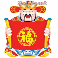 Vector thần tài đọc câu chúc tết