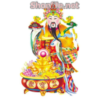 Vector thần tài và vàng rồng lấp lánh