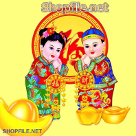 Vector hai đứa nhỏ thành hôn