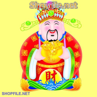 Vector thần tài và cục vàng