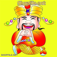 Vector thần tài vui cười ngày xuân