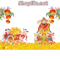 Vector ông thần tài và đám nhóc chở tiền