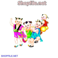 Vector đám sửu nhi vui đùa cùng nhau