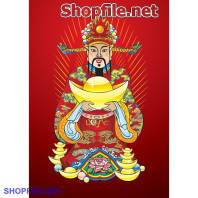 Vector thần tài và nén vàng