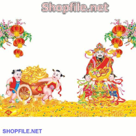 Vector hai đứa nhỏ đẩy xe vàng