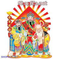 Vector phúc lộc thọ chụp hình chung