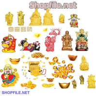 Vector tiền vàng của thần tài