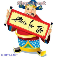 Vector thần tài và câu chúc tết