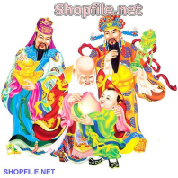 Vector ba vị phúc lộc thọ vui vẻ