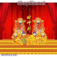 Vector thần tài nhảy múa trên sân khấu