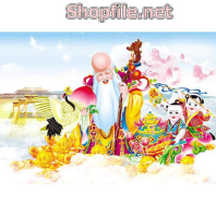 Vector ông thọ cầm quả đào