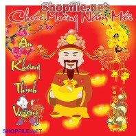 Vector ông thần tài áo đỏ