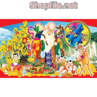 Vector ông thọ và thác nước