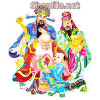 Vector phúc lộc thọ và cháu bé