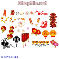 Vector lồng đèn trang trí tết