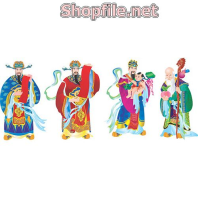 Vector bồn ông phúc lộc thọ và thần tài