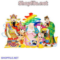 Vector gia đình phúc lộc thọ vui vẻ