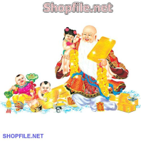 Vector ông thọ bế đứa bé gái đáng yêu