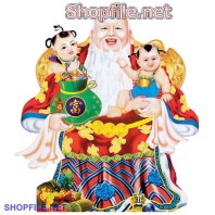 Vector ông thọ và hai đứa cháu nội