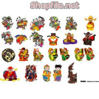 Vector hình dán đẹp cho tết