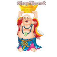 Vector ông địa nâng vàng lên cao