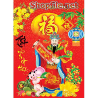 Vector thần tài đọc câu chúc tết