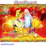 Vector ông thọ và quả đào tiên