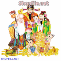 Vector các vị thần linh vui xuân