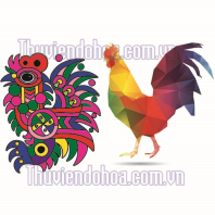 Hình con gà cách điệu màu sắc
