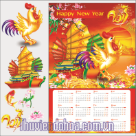 Mẫu Lịch Gà 2017 Đinh Dậu