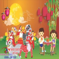 Vector múa lân múa rồng trung thu