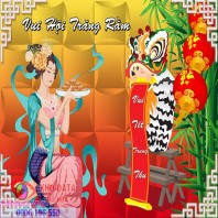 Vector múa lân múa rồng trung thu