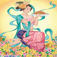 Vector chị hằng trăng rằm trung thu