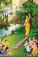 Hình Vườn Lâm Tỳ Ni - Phật Đản Sanh