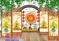 Tranh Tài Lộc, tranh Tết chậu Mai in lịch