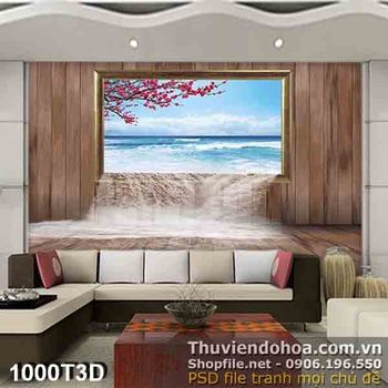 Tranh 3D cửa sổ treo tường