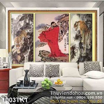 Tranh thư pháp hổ nghệ thuật