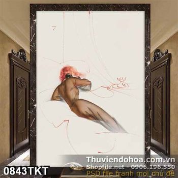 Tranh khỏa thân nghệ thuật màu nước Châu Âu