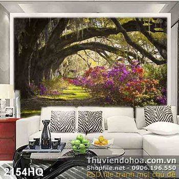 Tranh hoa tulip trang trí dán tường đẹp