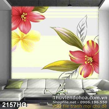 Tranh hoa dán tường đẹp độc đáo
