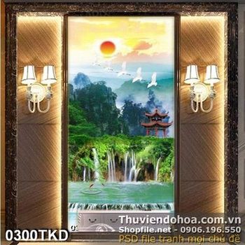 Tranh thác nước nghệ thuật treo tường phòng khách