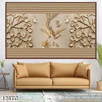 Tranh chim công bay phù điều 3d ấn tượng in uv