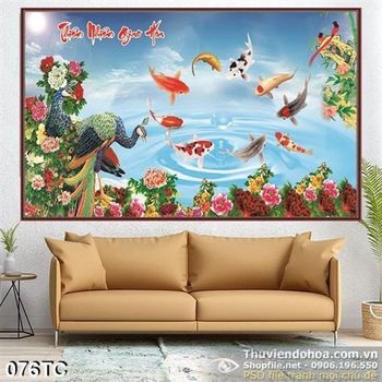 Tranh chim công và cửu ngư quần hội