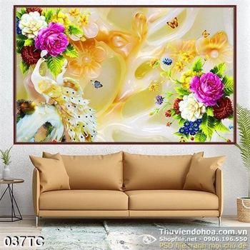 Tranh chim công giả ngọc 3d đẹp chất lượng psd