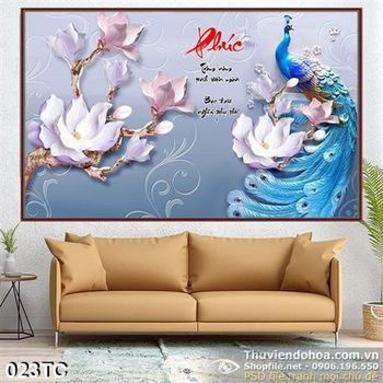 Tranh chim công điều khắc nghệ thuật 3d in psd