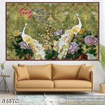 Tranh chim công giả ngọc 3d nghệ thuật psd