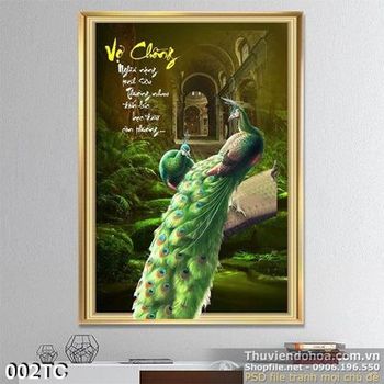 Tranh chim công wall vợ chồng yêu thương nhau