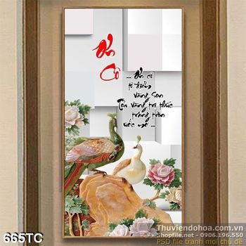 Tranh chim công ơn cô 3d đẹp